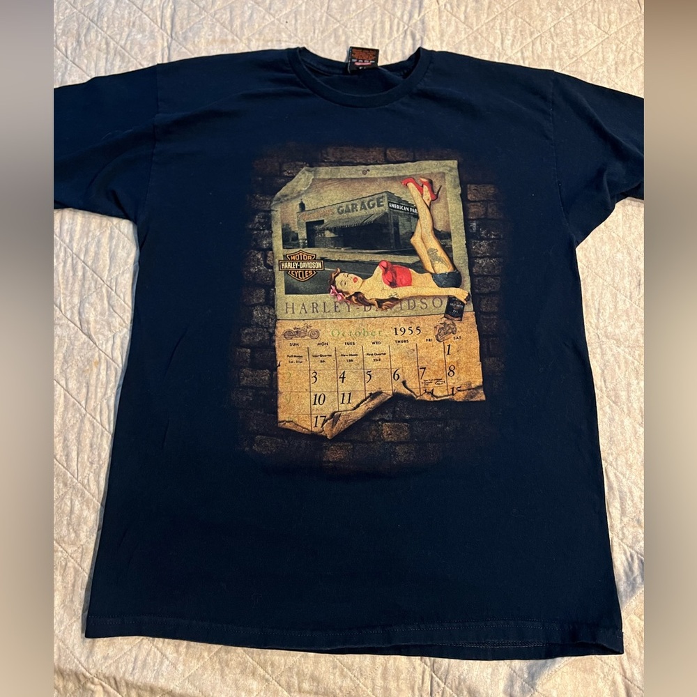 Harley-Davidson Navy Tee with Vintage Graphic